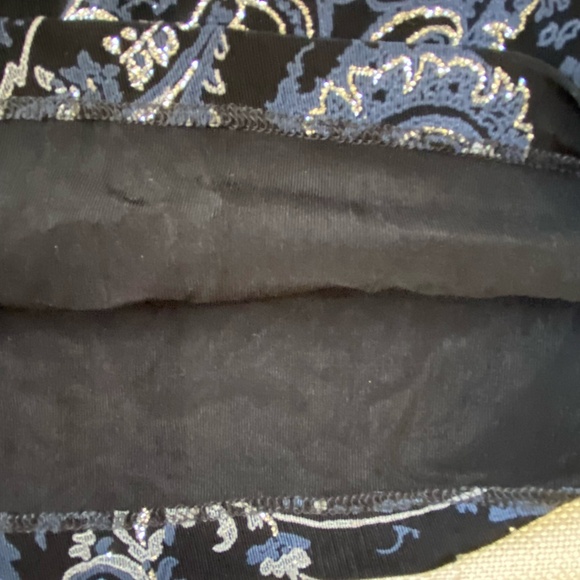 Chico's Travellers Black/Blue Silver Glitter Festive Holiday Tank Top- Sz- M - Picture 9 of 14